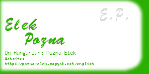 elek pozna business card